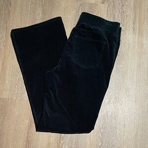 Soft Surroundings Women's Medium Corduroy Pants Black Elastic‎ Waist Flare